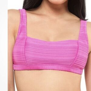 Jessica Simpson Ribbed Bikini Top Women's XL Pink  NWOT